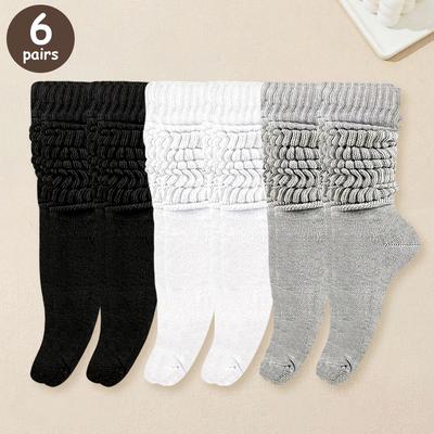 3/6 Paren Dames Sokken tot Halve Kuit Dikke Thermische Gebreide Kuit Sokken Leuke Lange Losse Slouch Sokken Lente Herfst Winter Warm