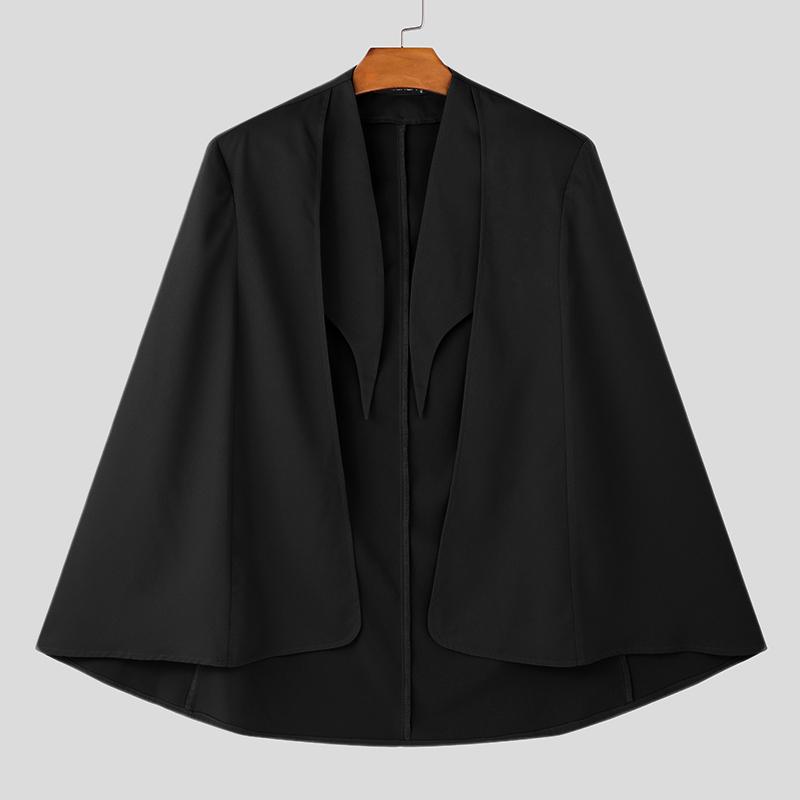 INCERUN Men Spring Open Front Loose Irregular Cloaks Mantle