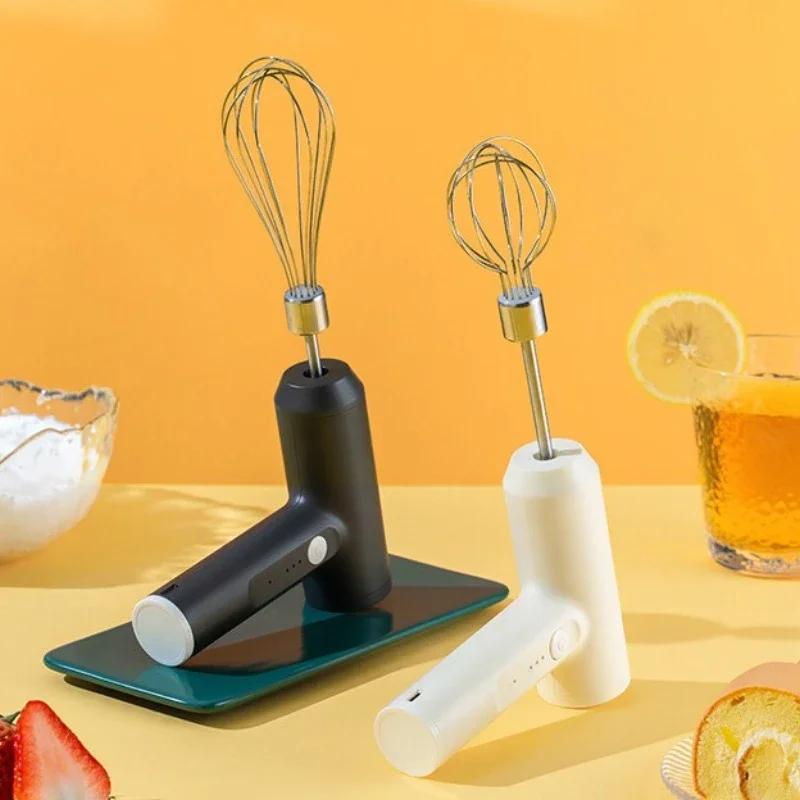 Electric Egg Beater Food Whisk Handheld Rechargeable 3 Speeds Egg Beater Baking Dough Cake Cream Mixer Kitchen Cooking Tools