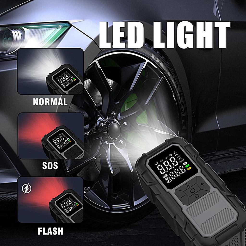 Car Battery Jump Starter 12V Power Bank With Cables Battery Jump Starter For Outdoors For Inflating Tires Long Trips Urban Road