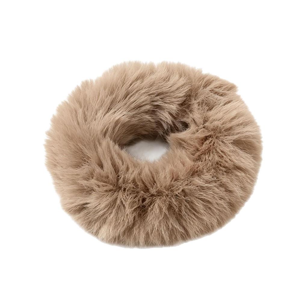 Korean Style Faux Mink Fur Elastic Hair Tie - No Damage, Candy Color Hair Band for Autumn/Winter