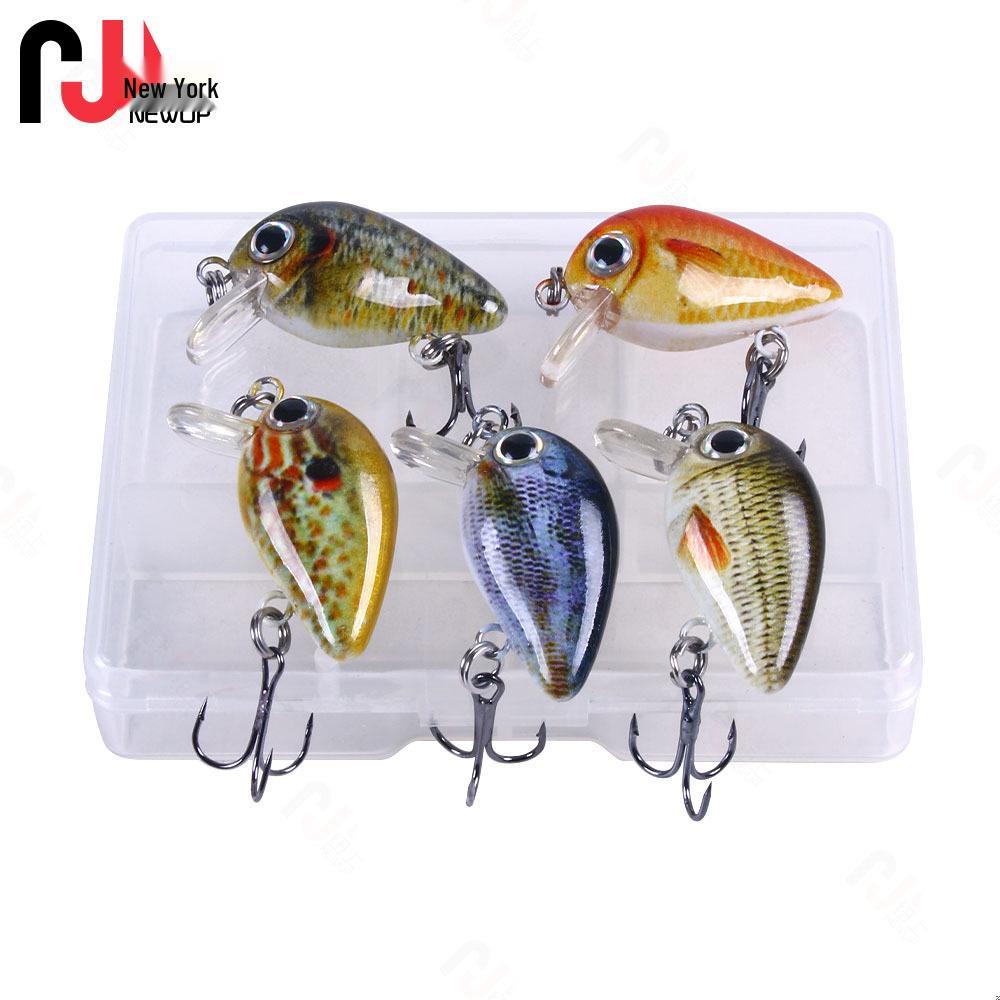 5-teiliges verpacktes Rock-Köder-Set 2,7CM-1,5G Kunstköder - Kleiner fetter simulierter Fisch