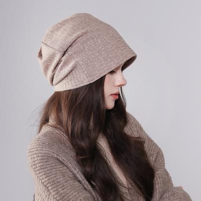 Spring and Autumn Hat Women's Pile Hat Winter Pullover Hat Fashion Baotou Hat