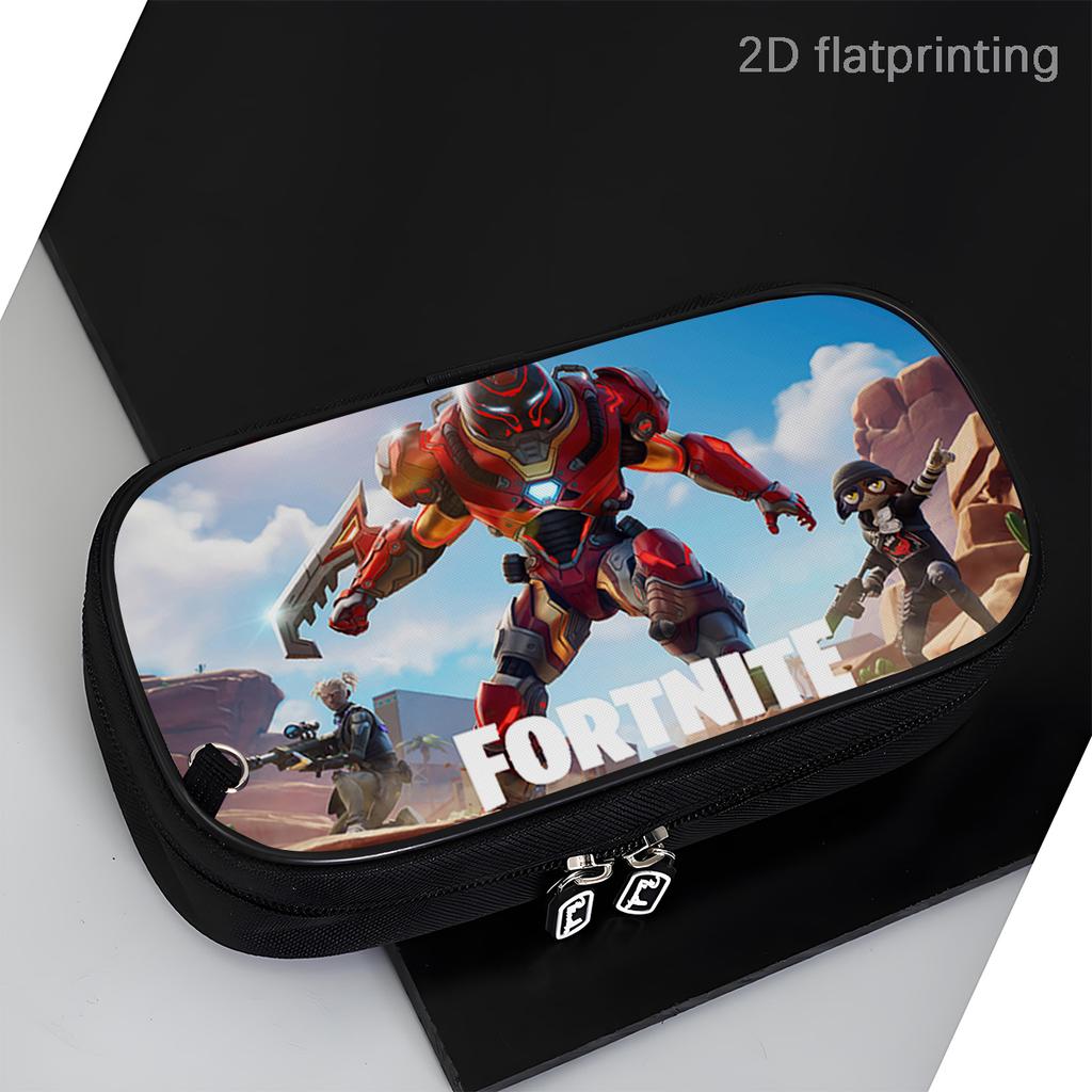 Fortnite Cartoon Multi-Function Pencil Case - Zipper Design, Large Capacity Storage, Multi-Compartment Organizer, Learning Gifts