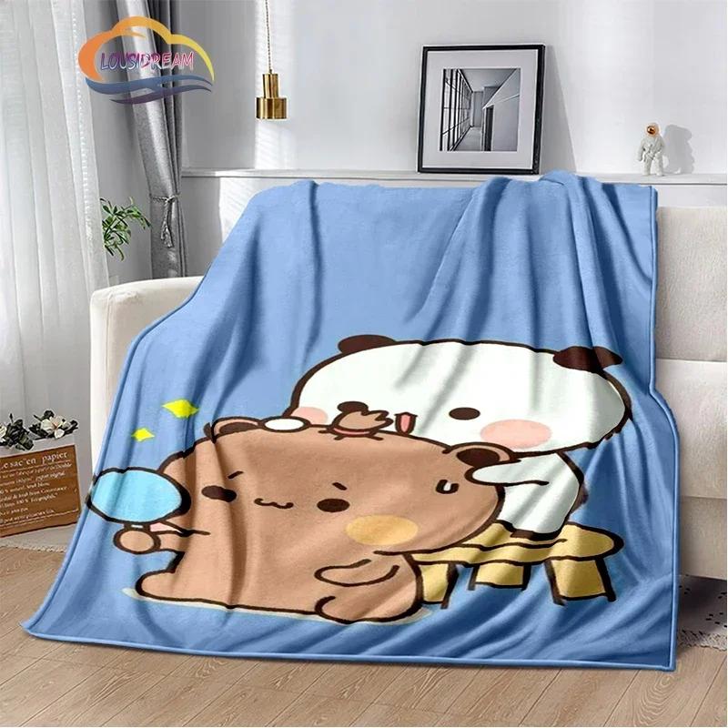 Cartoon Print Bear and Pa Blanket Cute Bubu  Dudu Series  Kids Warm Flannel Soft Comfortable Home Bed