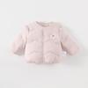 Korean Girls' Lightweight Feather Jacket & Long Sleeve Base Layer with Long Pants - Autumn/Winter Toddler Three-Piece Set
