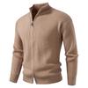 Men's Solid Color Casual Sports Knitted Cardigan Fashionable Double Head Zipper Sweater Cardigan Jacket