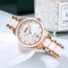 Women's Watch Ceramic white Simple Ladies Waterproof Brand Business Stainless Steel Rose Gold