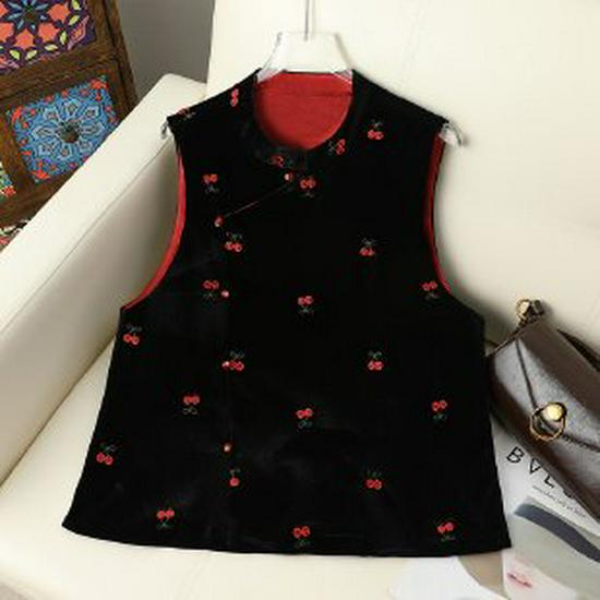 2026 Elegant Spring & Autumn Women s Tang Suit Vest with Embroidered Frog Buttons XL