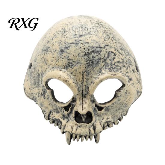 Skull Half Face Mask Halloween Mask, Horror with Adjustable Strap, Masquerade Durable for Men Adults, Cosplay Costume Party Props Hollowed Eye