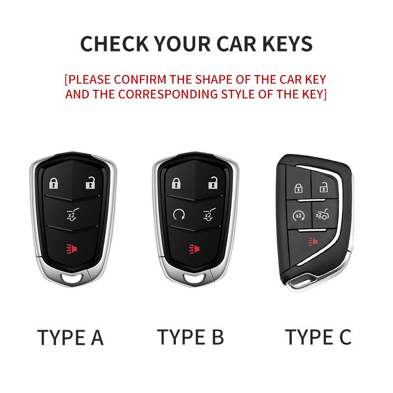 Suede Car Key Case Cover For Cadillac Escalade ESV SRX STS XT4 CT4 CT5 ATS CT6 CTS DTS XT5 Car Key Protective Shell Accessories