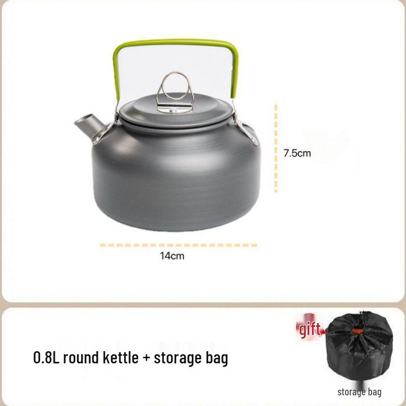Portable Outdoor Camping Cookware Set with Kettle, Frying Pan, and Tableware Gear