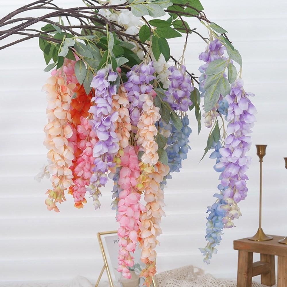 3 Forks Design Artificial Wisteria 93CM Length Wisteria Flowers Fake Silk Flower  Wall Decoration