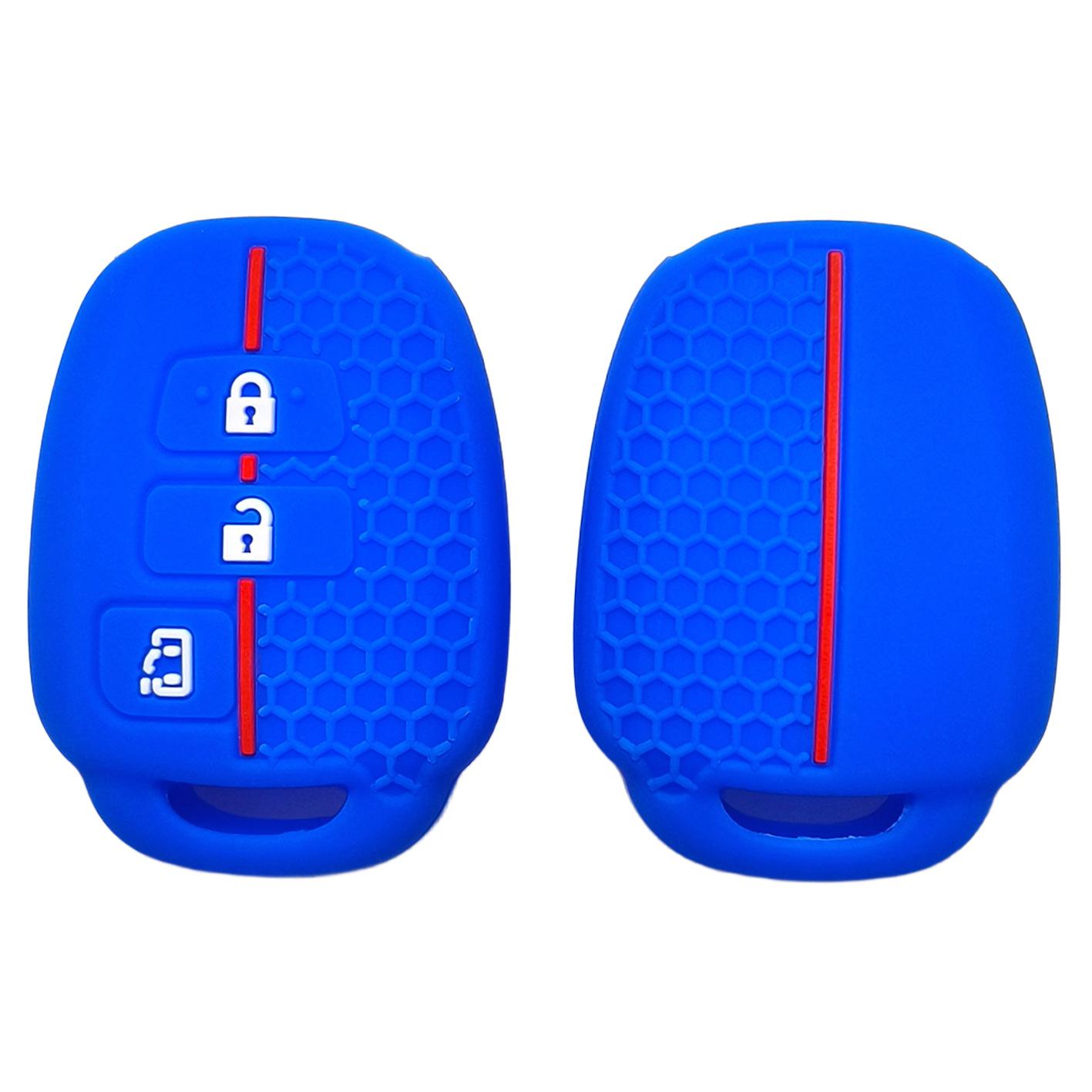 

Suitable for Toyota imported Prado Hiace 2700 Camry overbearing straight 3-button silicone key cover honeycomb style