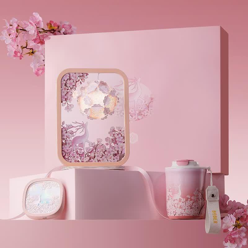 Bobao Cherry Blossom Deer Stainless Steel Tableware Set