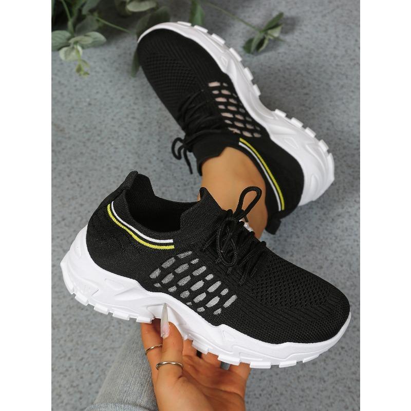 Women's Leopard Print Mesh Running Sneakers, Breathable Thick Sole Low-Top Lace-Up Sport Shoes