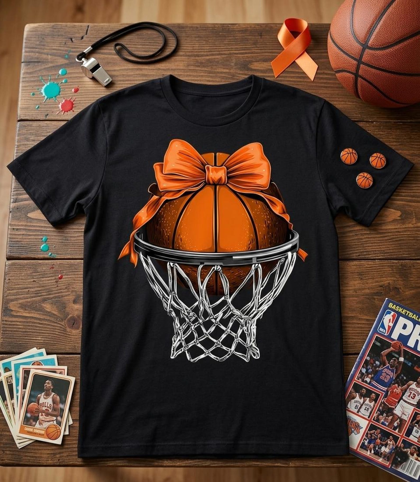 Basketball Coquette Bow Shirt, Basketball Lover Girl Sport Player Tee XL