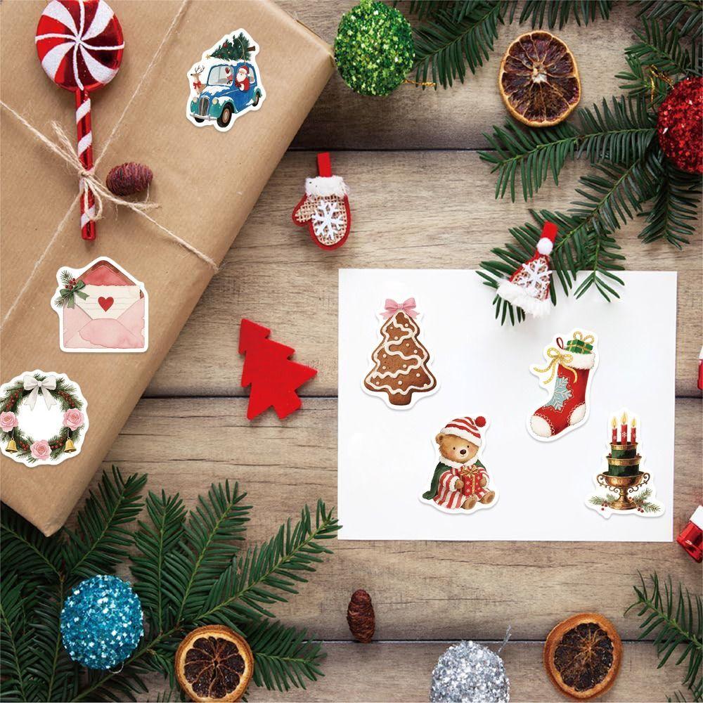 50PCS Christmas Aesthetic Graffiti Stickers Waterproof Cartoon DIY Laptop Stickers PVC Gift Phone Stickers