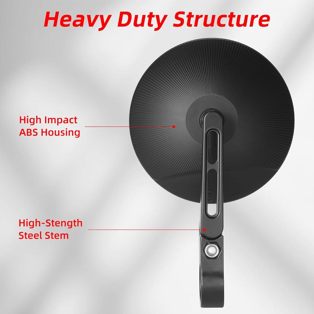 Motorcycle Mirrors for Handlebars, CNC Round Motorcycle Bar end Mirrors for 22 and 25.4mm Handlebar Compatible with Most Motorcycles, E-bike,