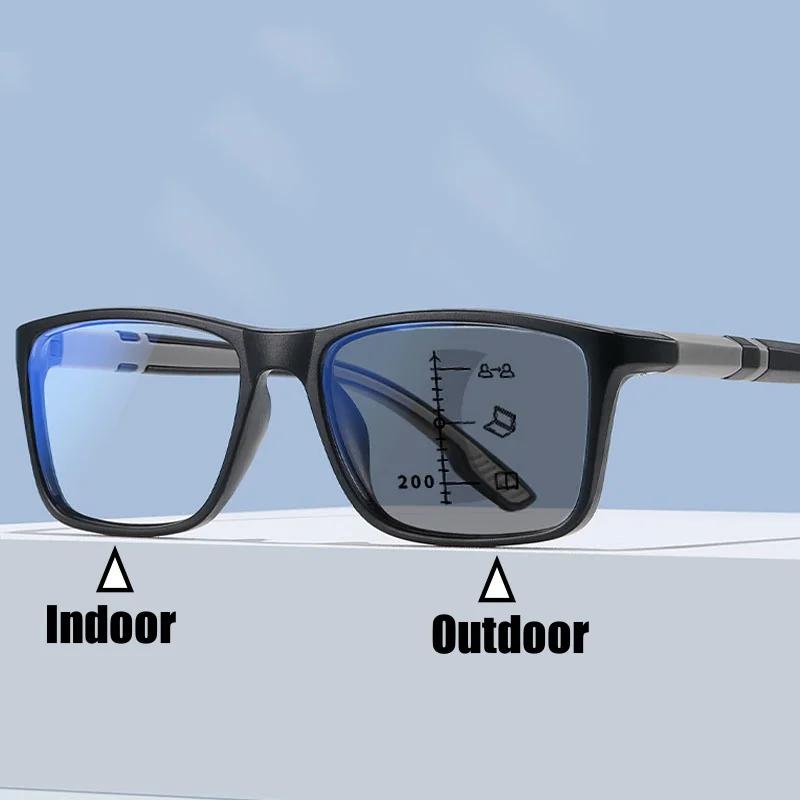Großer Rahmen Farbverlauf Multifokal Alterssichtigkeit Blaulichtschutz Nah- und Fernsicht Mode Rutschfeste Lesebrille Dioptrien +1.0 bis +4.0