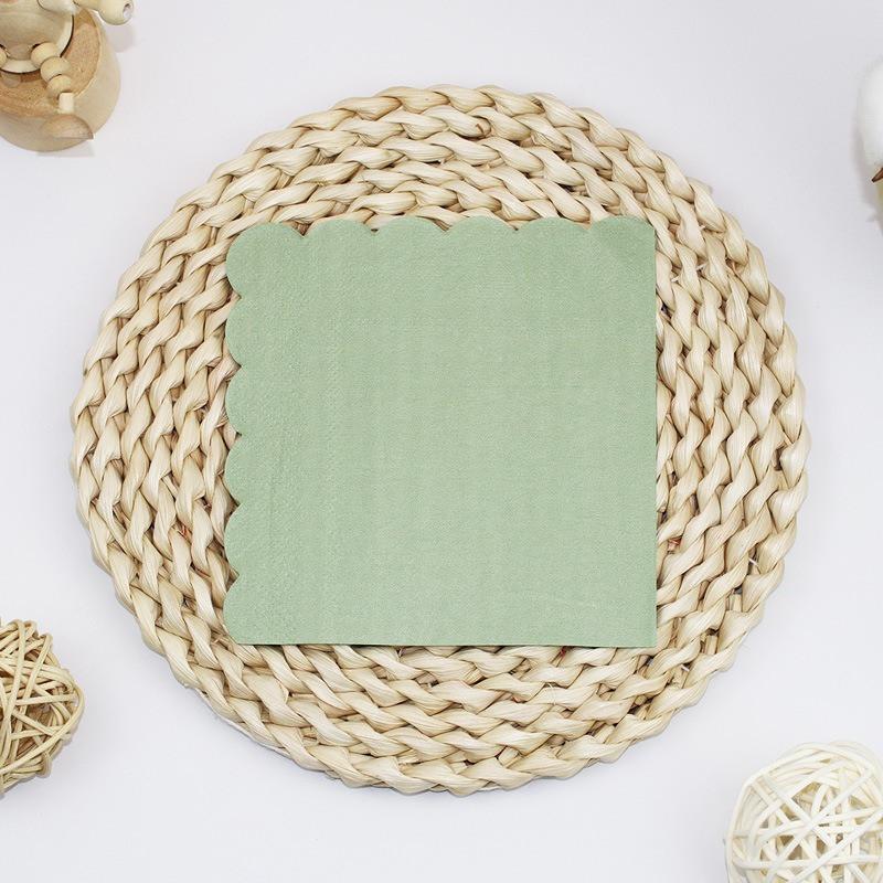 20pcs/pack 25x25cm Solid Color Lace Paper Disposable Napkins Cocktail Dinner Wedding Birthday Xmas Party Decoration