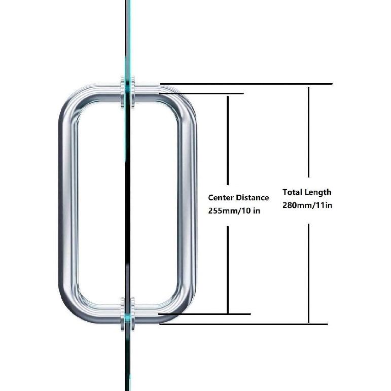 10  Glass Door Handle Shower Door Handle Made of Back to Back Stainless Steel