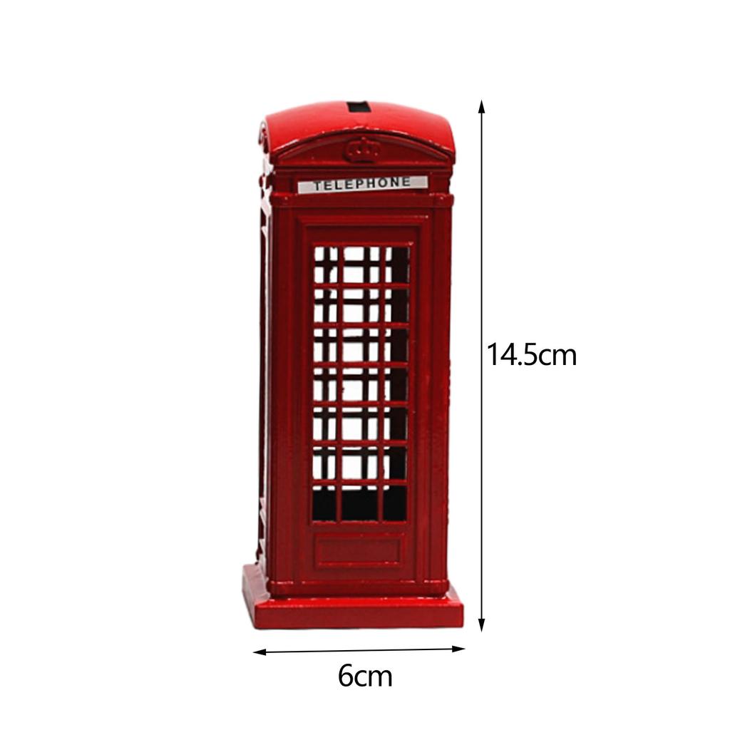 Piggy Bank Tabletop Decorations Figure Home Decor Statue Telephone Booth Figurine Souvenir Gift Money Saving Box for Kids