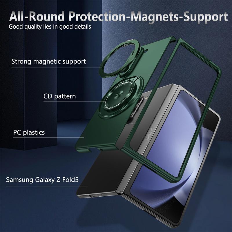 360° Magnetic Ring Kickstand Phone Case for Samsung Galaxy Z Fold 6 5 4 3 Fold6 Fold5 Fold4 Fold3 5G Hard Shell Protection Cover