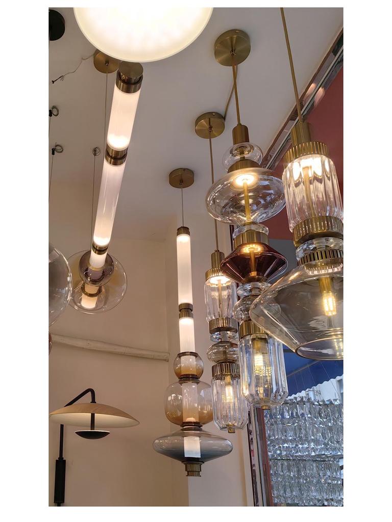 Modern European Glass Chandelier for Restaurant, Bedroom, or Stairwell