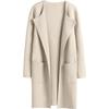 Women's Turn Down Collar Long Sleeve Loose Fit Casual Long Knit Cardigan Solid Color Pocket Sweater Coat
