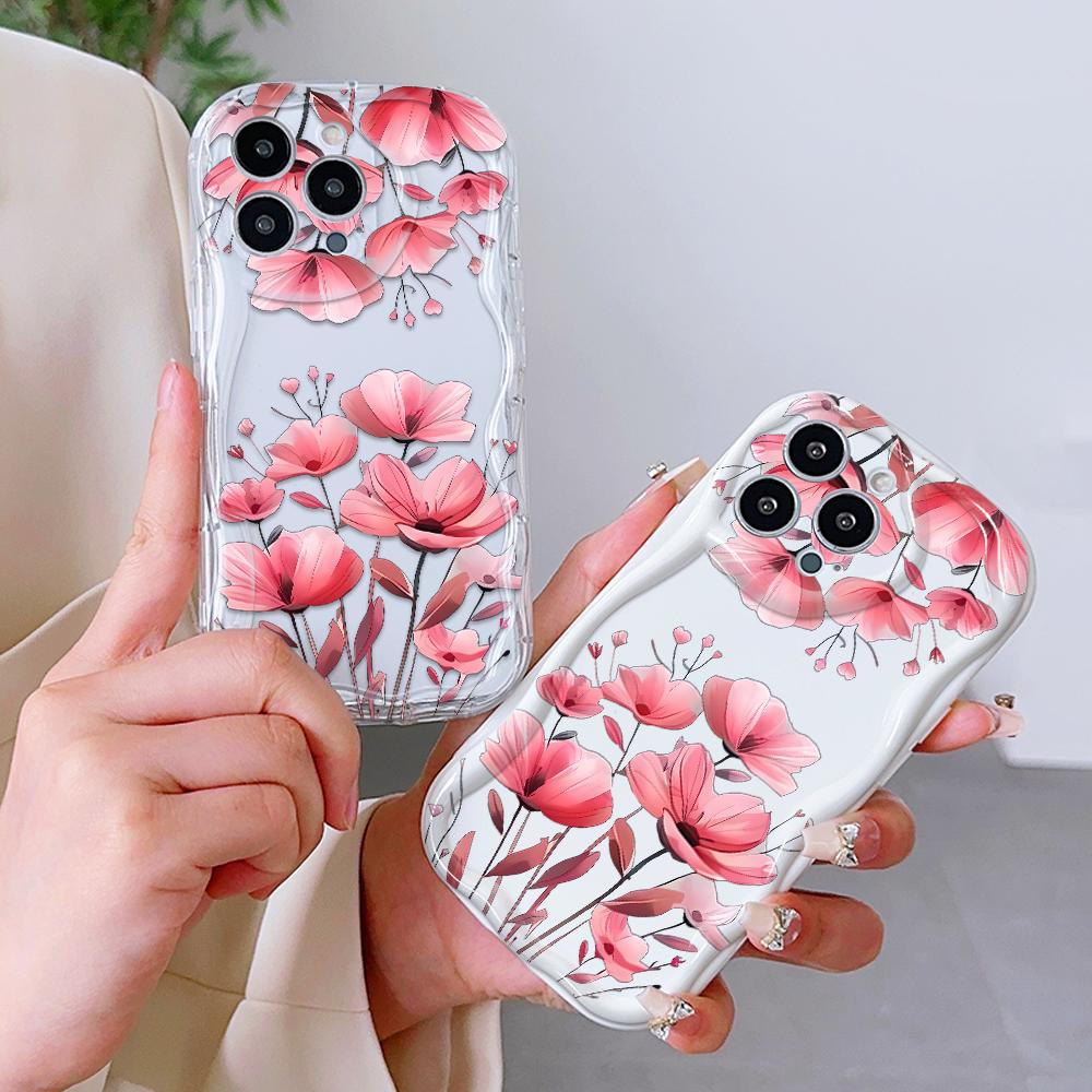 Cute Cartoon Pattern Cream Texture Casing Wavy Edge Soft Silicone Cover Phone Case for Xiaomi Redmi