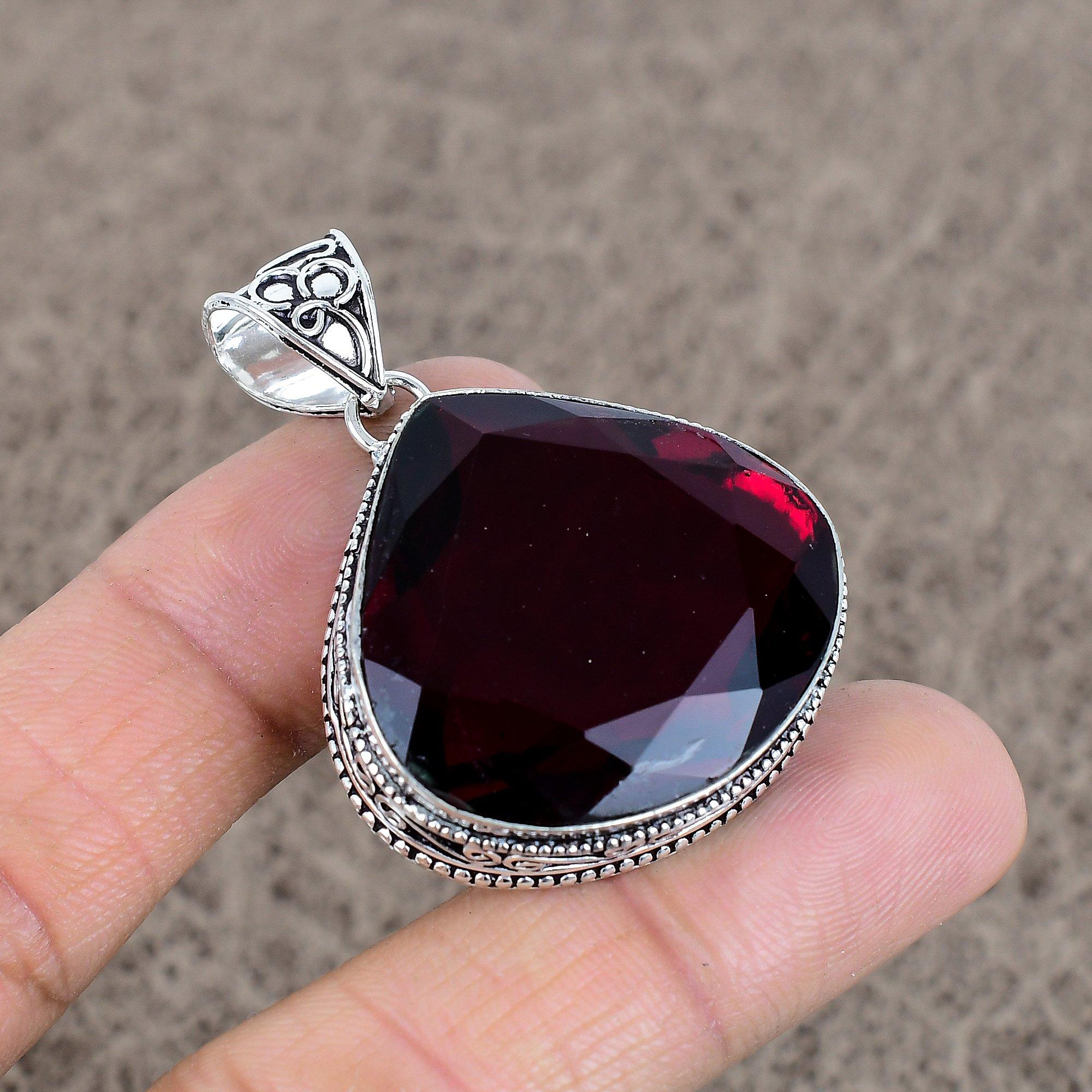 

Garnet Gemstone Handmade 925 Sterling Silver Jewelry Pendant 1.85 KKG-57