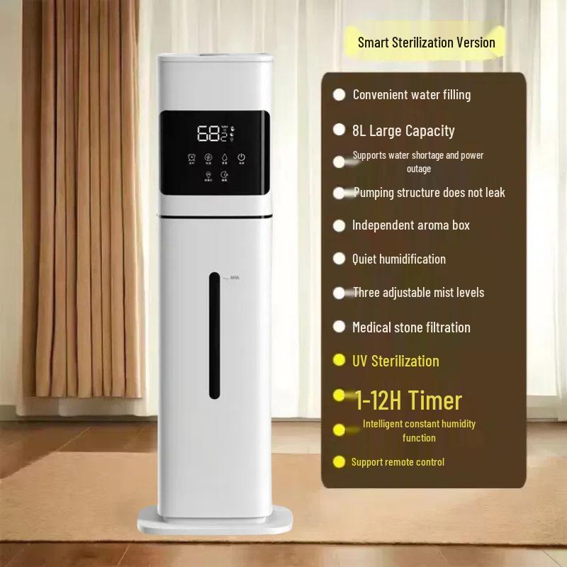 

8 л Ультразвуковой УФ Очиститель воздуха Увлажнитель: Напольный генератор тумана большой емкости European Standard - English Version