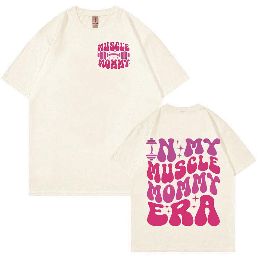 Svalová Maminka Posilovna Vtipné Grafické Tričko Pánské Dámské Estetická Móda Trička s Krátkým Rukávem Ležérní 100% Bavlna Oversized Tričko