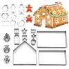 Stainless Steel Christmas Baking Accessories Gingerbreads House Biscuit Molds J0MC