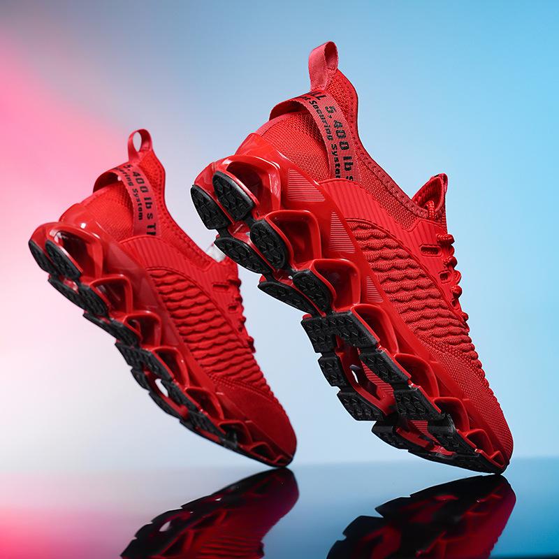 

Men s Breathable Knit Running Shoes Lightweight Non-slip Athletic Sneakers 46 червоний