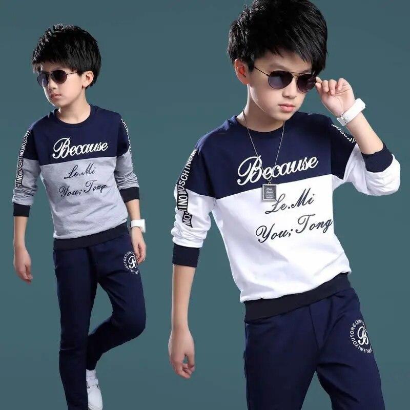 Kinderkleding Sets Lente Tieners Sets Jongens Trainingspak Kinderen Outfit Pak voor Jongen Sweatshirt + Broek Sets Kleding