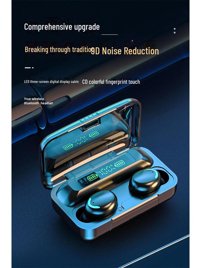 F9 Smiley Face TWS Bluetooth Headset - M10 Model, Long Battery Life & High Power