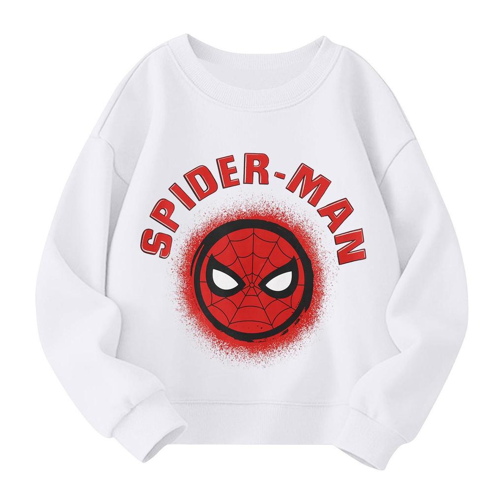 Boys and Girls Round Neck Plus Velvet Pullover Printed Top Sweatshirt