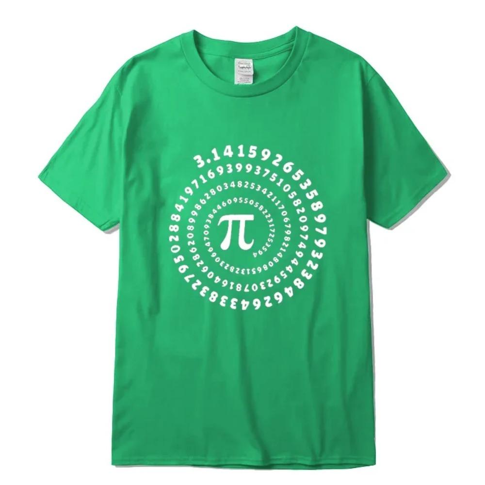 Men's High Quality 100% Cotton Funny Pi Design Print Summer Loose O-neck Men Tshirt Short Sleeve T-shirt Male Tees Tops