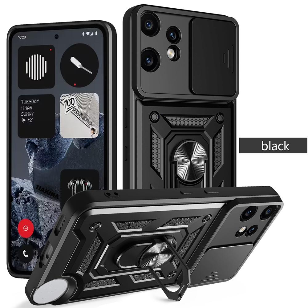 Slide Lens Armor Funda for Nothing CMF Phone 2 Pro 5G Case for Nothing CMF Phone 2 Pro 5G Case Magnetic Ring Stand Holder Cover