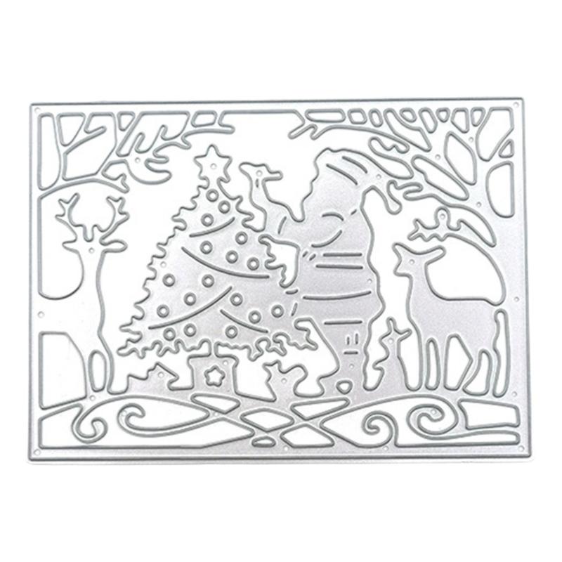 5 Pcs Christmas Tree Cutting Dies Embossings Stencils Christmas Metal Die Cuts for DIY Scrapbooking Card Decoration