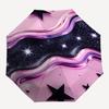 1pc Galaxy Waves Automatic Folding Umbrella, 8-Rib Durable Iron Frame, Compact Travel Umbrella for Women & Men 012
