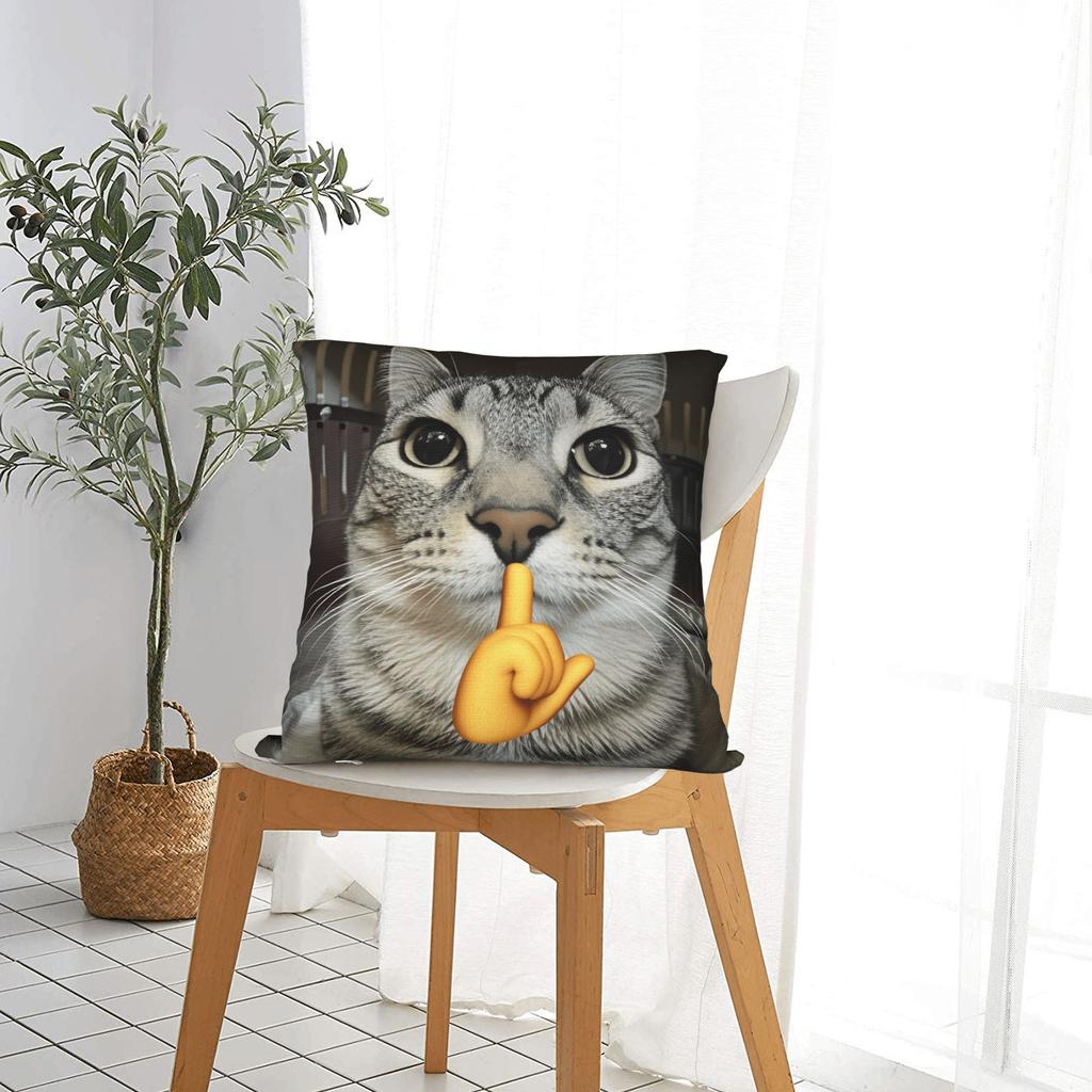 Pillow Case Pet Cat Funny memes Comfy Pillow Cover For Sofa Car Home Decor Cute Funny Pillowcases