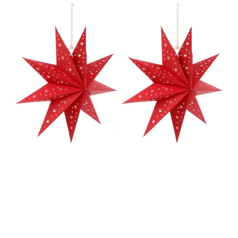 

Xmas Ornament Home Decors Hanging Pendants Star Lamp Shades Nine-pointed Star Christmas Lanterns