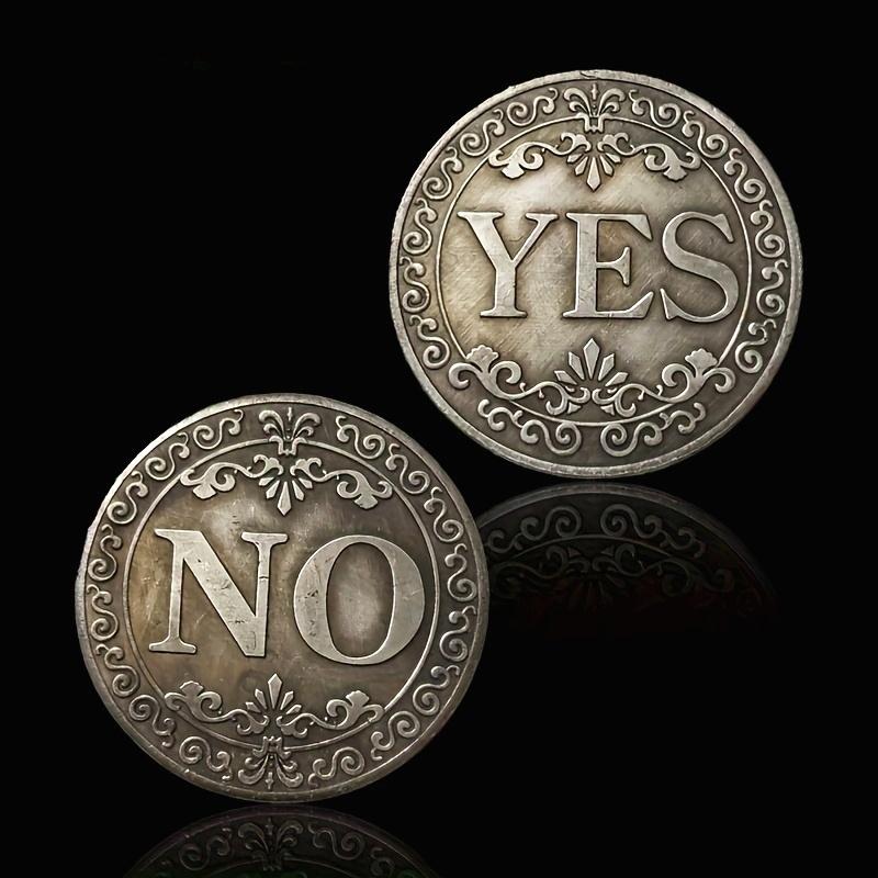 Moneta decisionale Vintage YES NO Strumento decisionale in metallo retrò per Divertimento Collezione Regalo Moneta Metallica La Risposta di Dio Giocattolo Decompressione