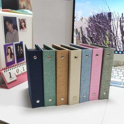 2PCS Double-sided Instant Albums Linen Cover Pure Color Photocard Binder Mini 100 Pockets Photocard Holder Card Collection