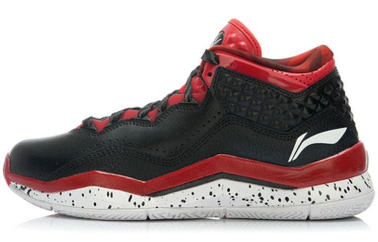 Li Ning WOW 3 Легкие Противоскользящие Средние Баскетбольные Кроссовки Мужские Черный Красный Белый ABAJ013-2 41