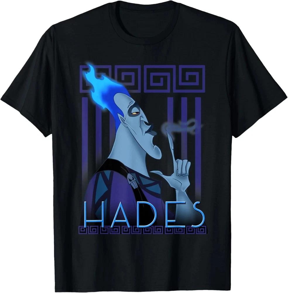 Hercules Hades Geometric Portrait Graphic TShirt Black S