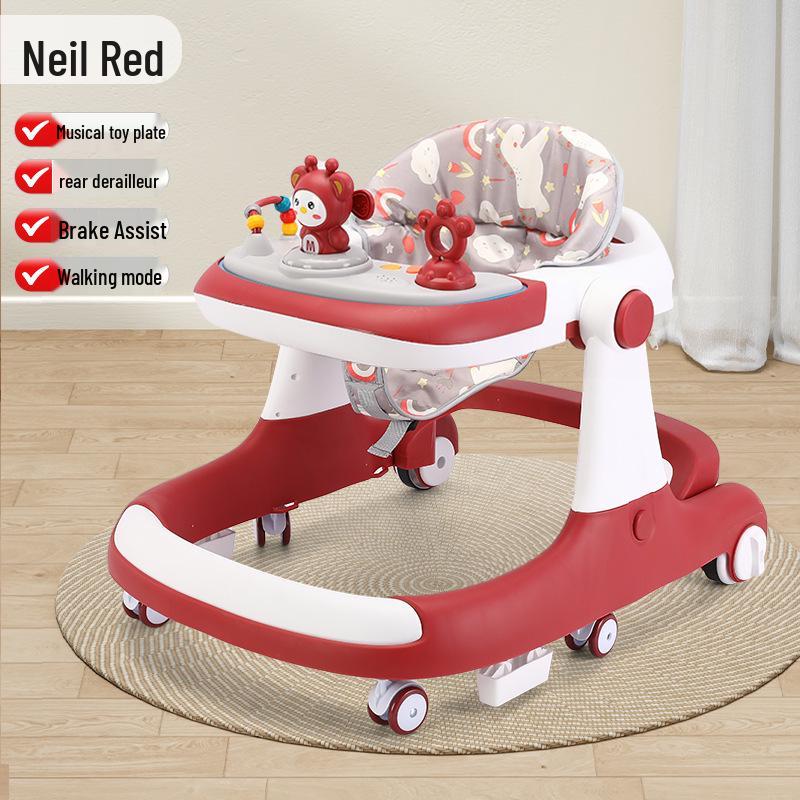 Adjustable Multifunctional Baby Walker for 6-18 Months - Anti-Rollover Design for Boys and Girls